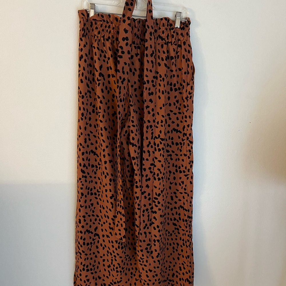 LOFT Brown and Black Leopard Print Pants